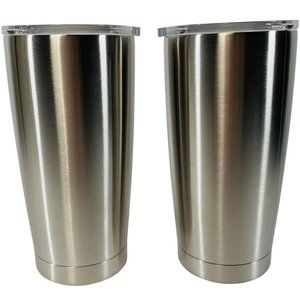 Set of 2 Stainless Steel Double Wall Vacuum Insulated Tumbler Splashproof 18.5oz